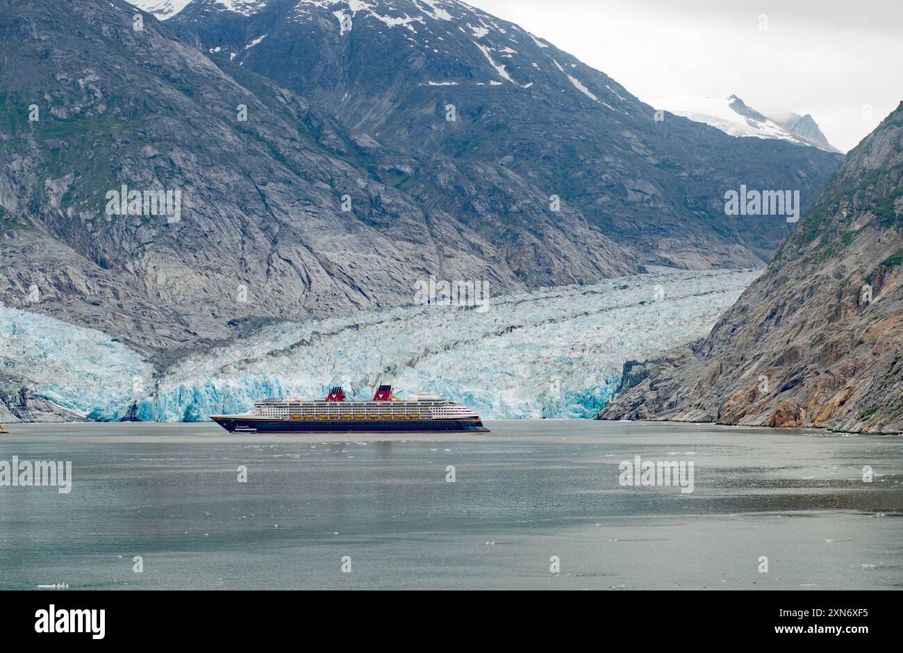 Disney Wonder at Dawes Glacier ALASKA` Stock Photo